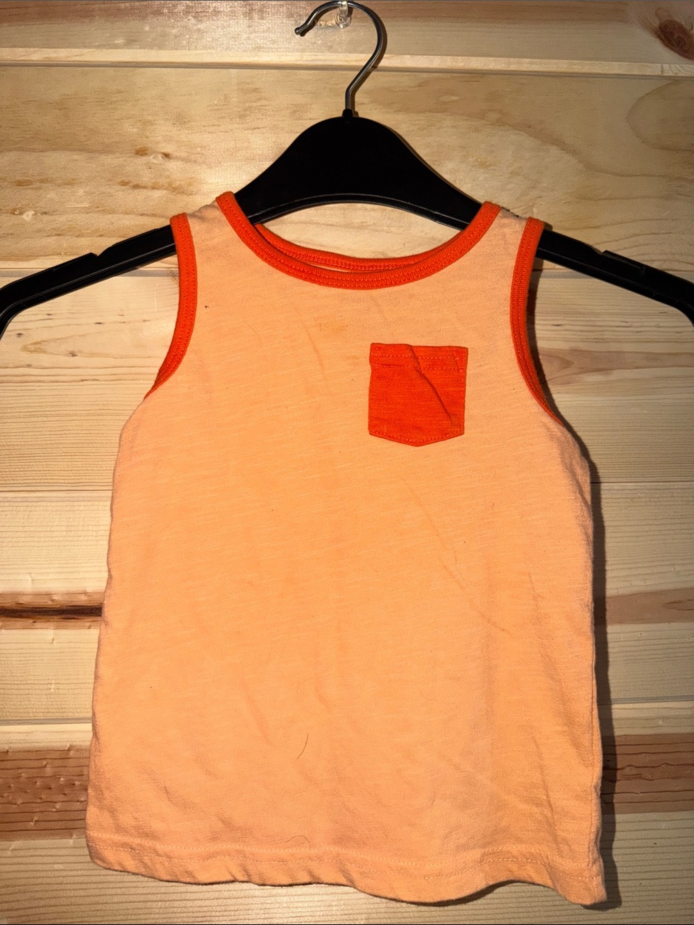 Kids Orange Pocket Tank Top
